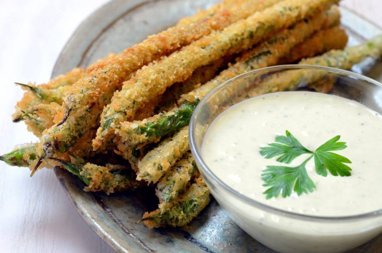 Fried Asparagus with Wasabi Ranch Dip Kinjirushi Wasabi International